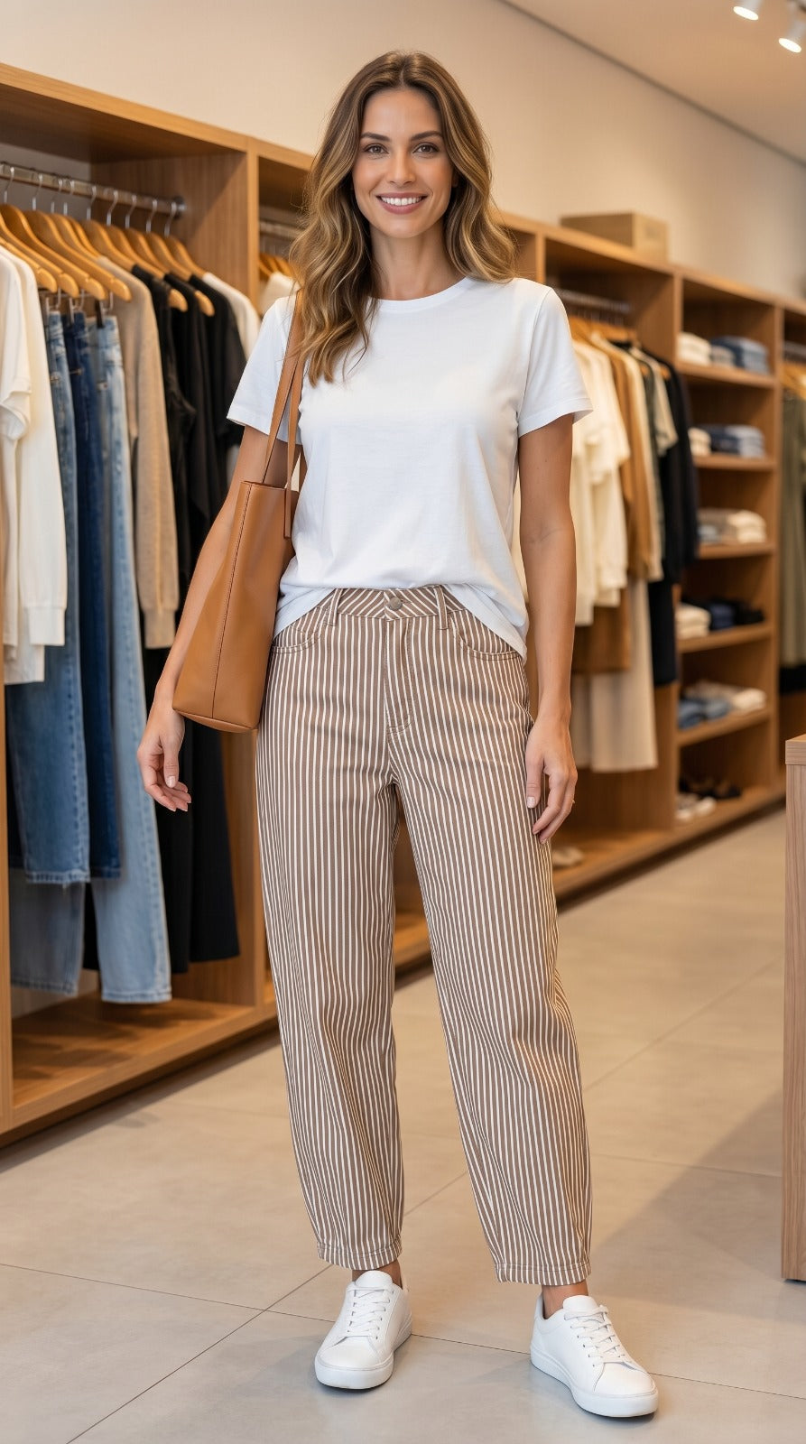 Calça Sarja Listrada
