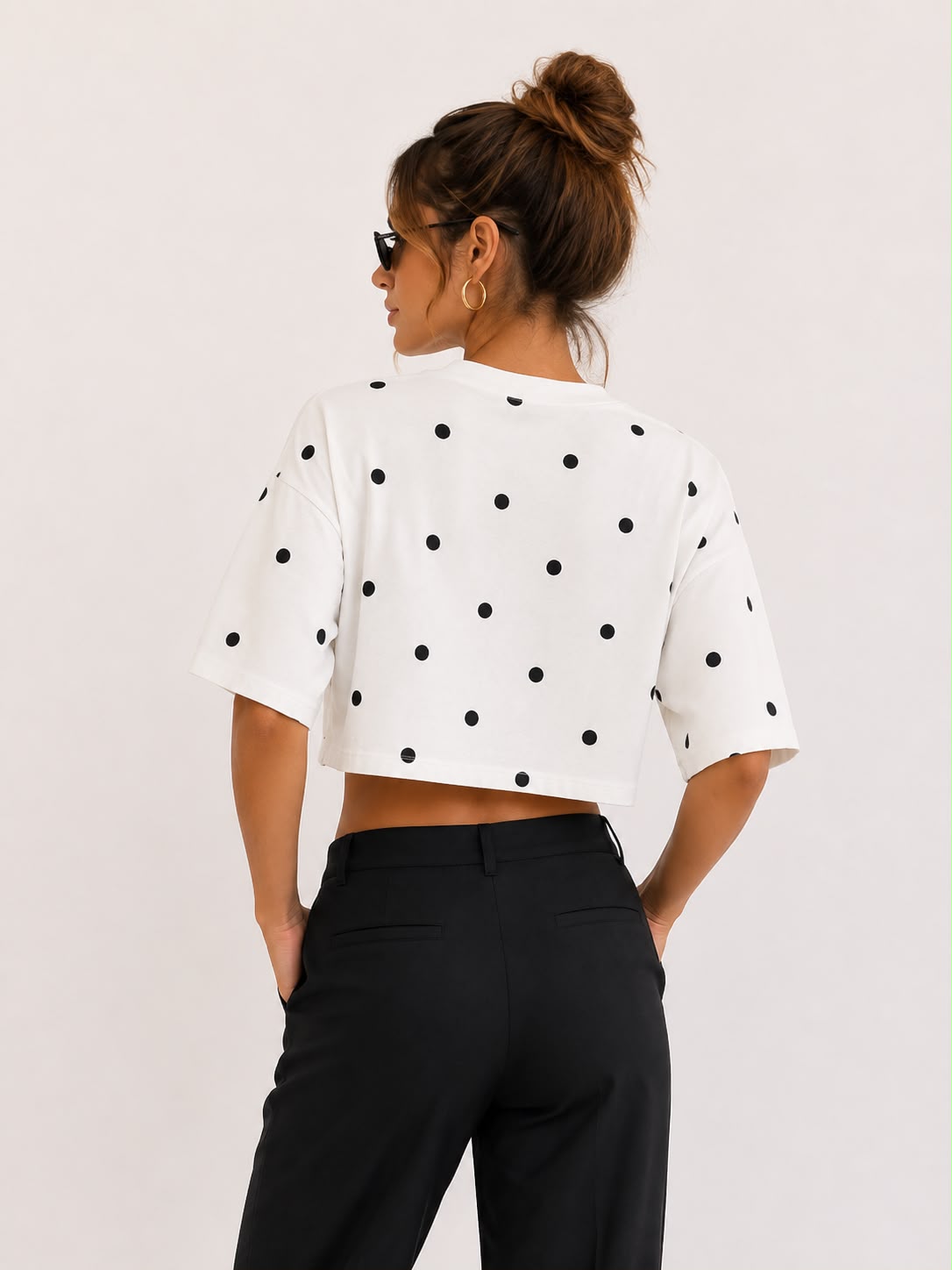 Cropped Poá Preto & Branco