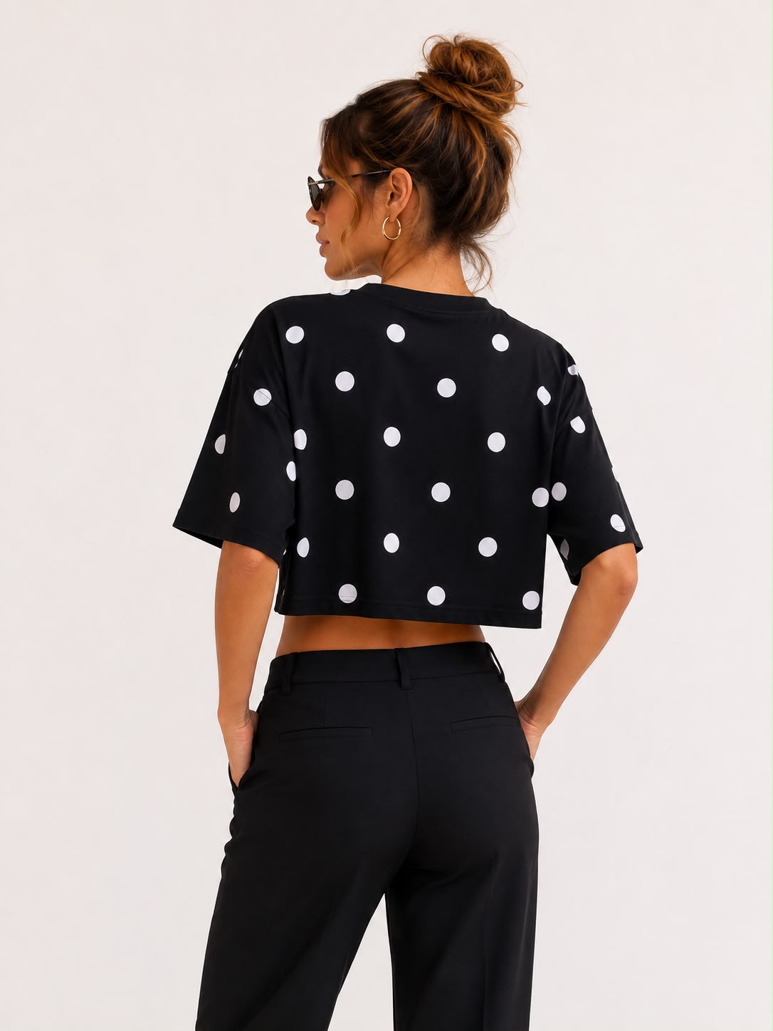 Cropped Poá Preto & Branco