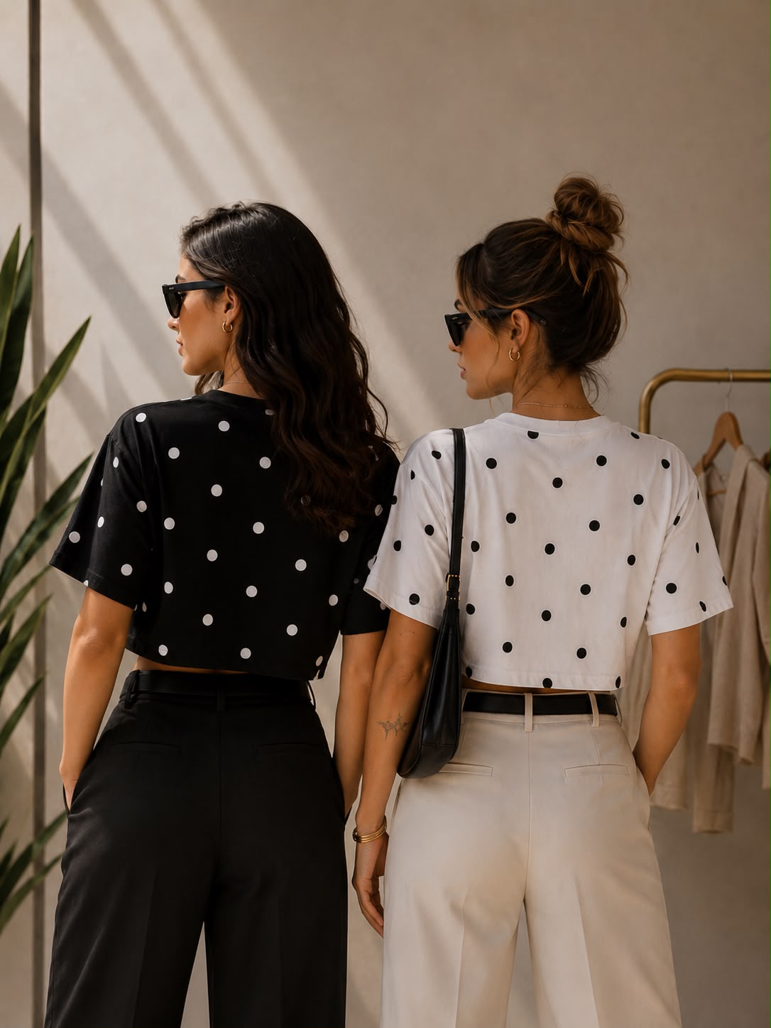 Cropped Poá Preto & Branco