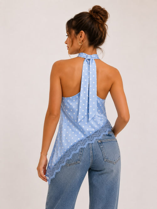 Blusinha assimétrica de Poá