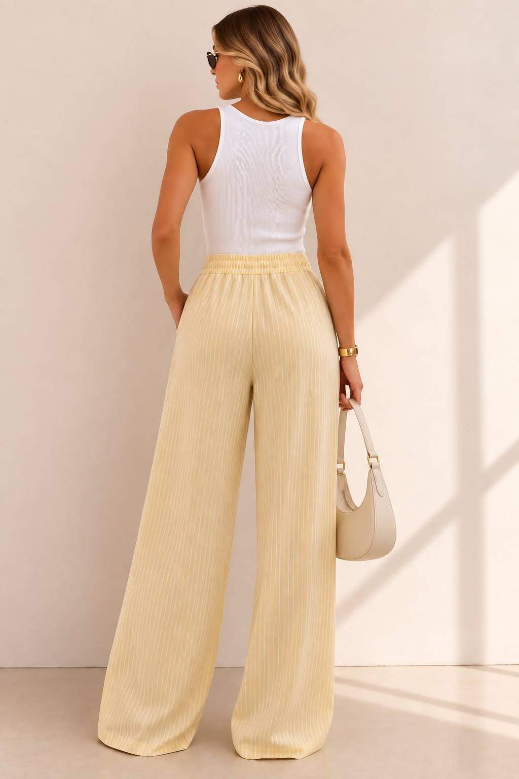 Calça Pantalona Listrada