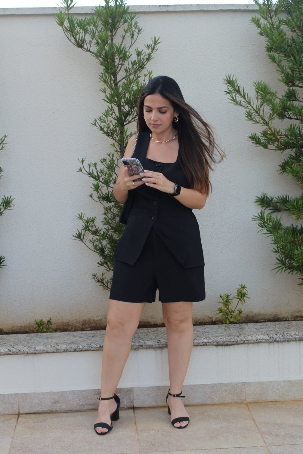 Conjunto Alfaiataria Colete e Shorts