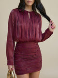 Vestido Curto Plissado