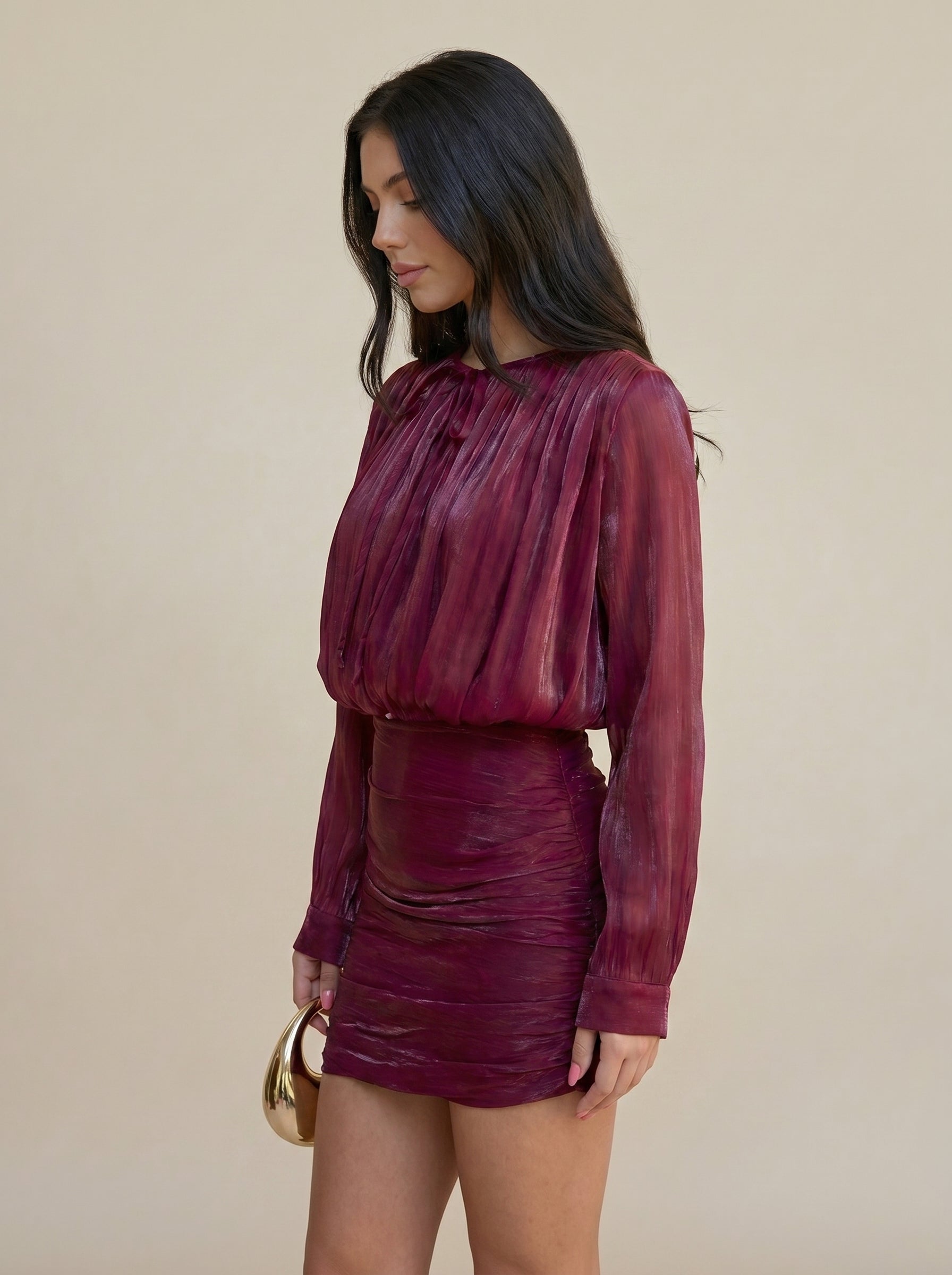 Vestido Curto Plissado