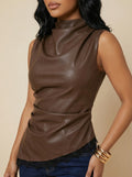 Blusa Regata em Couro
